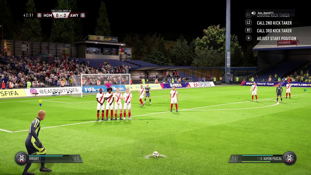 Fifa 18 free kick.