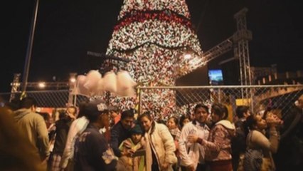 Un árbol gigante enciende el espíritu navideño de Guatemala