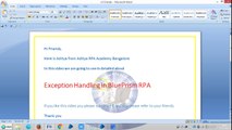 Exception Handling in valid Expression BPEH 2004 - Aditya RPA Academy