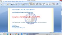 Exception Handling in valid Expression BPEH 2009 - Aditya RPA Academy