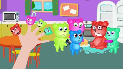 Mega Gummy Bear Like Sherlock Holmes Finger Family Nursery Rhymes for kids Toys Fun