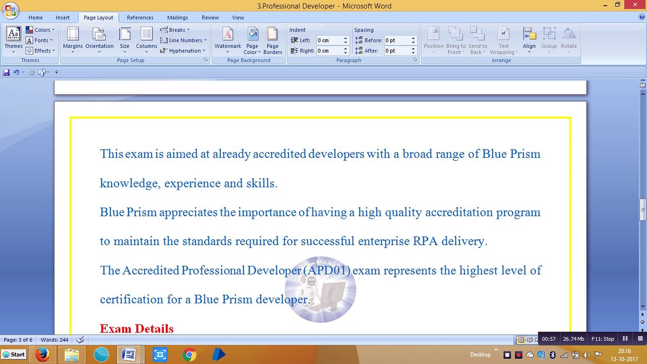 BluePrism RPA Certification Exams BPCE2004-Aditya RPA Academy Bangalore