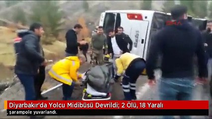 Diyarbakır'da Yolcu Midibüsü Devrildi: 2 Ölü, 18 Yaralı