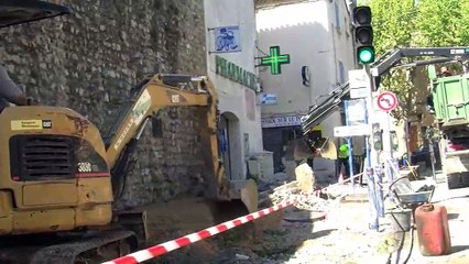 Les ouvriers en plein travail.