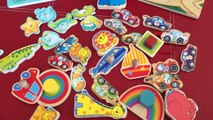 5 Different Wooden Puzzles 4 Toddlers: Magnetic fishing, towing, animals, vehicles, shapes