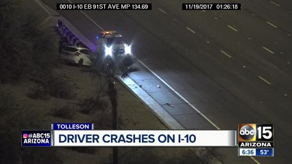 Driver crashes on I-10 near 91st Avenue