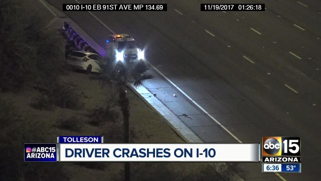 Driver crashes on I-10 near 91st Avenue
