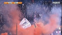 FK Borac - FK Željezničar / Lešinari bakljada, prekid meča
