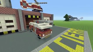Minecraft Tutorial: How To Make A Fire Station Interior/Exterior (Inside/Outside)