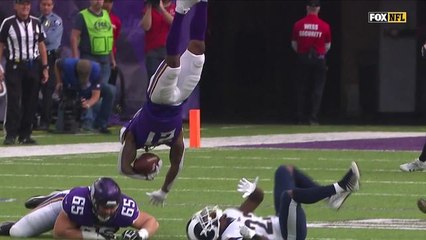 Jerick McKinnon leaps up, can't avoid Nickell Robey-Coleman tackle