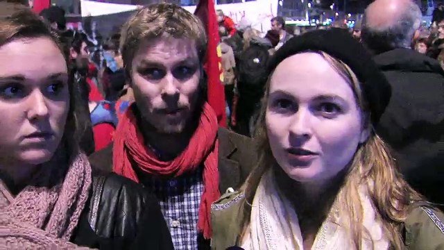 les réactions de participants au rassemblement