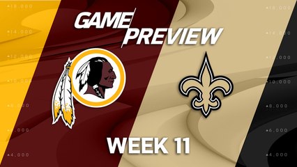 Redskins vs. Saints Week 11 game preview