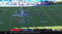 Buffalo Bills quarterback Tyrod Taylor's first pass of game is a 13-yard floater to tight end Charles Clay