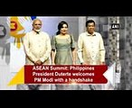 ASEAN Summit Philippines President Duterte welcomes PM Modi with a handshake - ANI News (1)