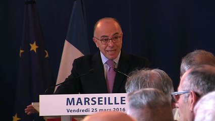 Le Ministre de l'Intérieur Bernard Cazeneuve à Marseille ce vendredi 25 mars 2016.