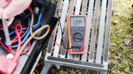 Using a multimeter around the caravan