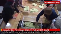 Son Ankette 3 Parti Barajı Geçti, İyi Parti ve HDP Çakıldı