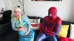 Frozen Elsa LOLLIPOP SURPRISE! w/ Spiderman vs Joker Bad Baby Anna CHUPPA CHUPS Superheroes IRL