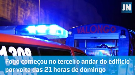 Fogo em prédio de Valongo desalojou sete moradores