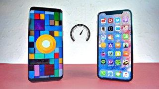 Samsung Galaxy S8 Android 8.0 Oreo vs iPhone X - Speed Test! (4K)