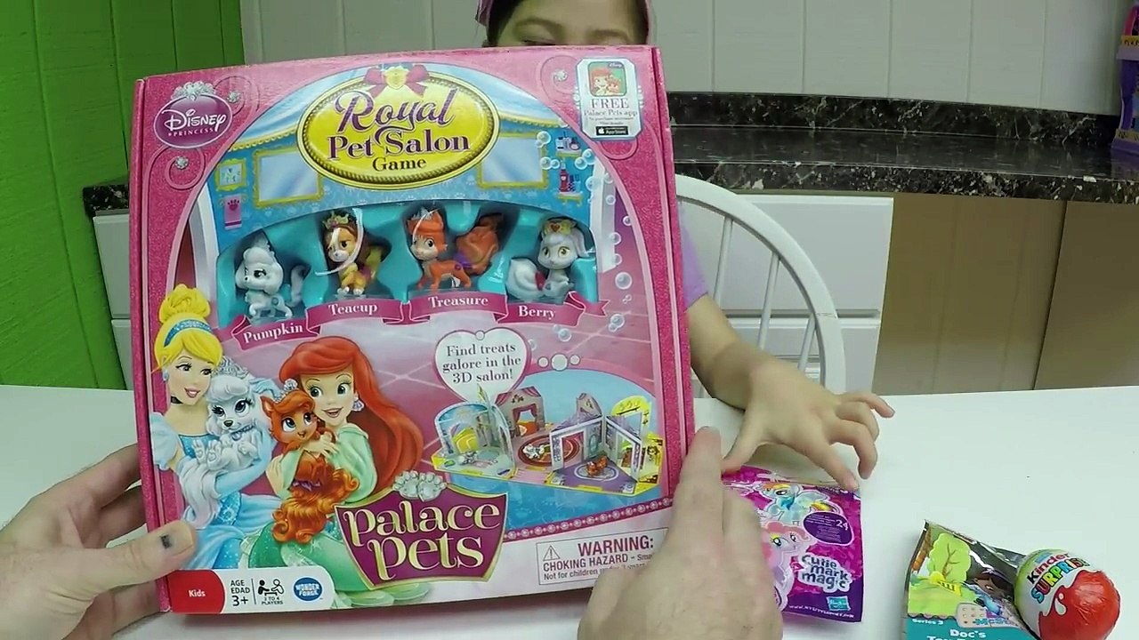 CUTE PALACE PETS GAME Disney Princess Family Fun Game Kinder Surprise Toy Egg Doc McStuffins Toys