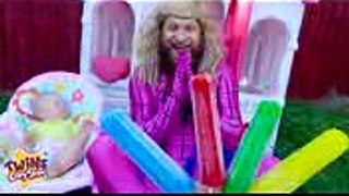 Bad Baby with Tantrum & Rainbow Face Crying for Ice Cream Lollipops Learn Colors Finger Family Song