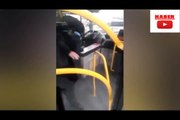 İETT otobüs şoförü yolculara bıçak çekti! O anlar kamerada
