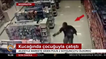 Kucağında çocuğuyla çatıştı