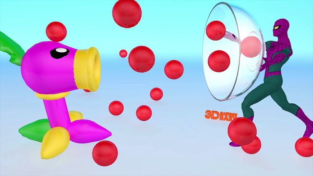 Learn Colors With PLANTS vs ZOMBIES SPIDER-MAN For Kids Babies Toddlers - 3D Animation For Kids P3