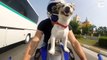 Real life Mutley – Dog rides on top of owner’s bike 