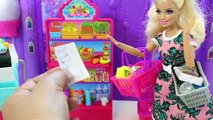 Barbie Shopping Barbie Doll Grocery Store Supermarket Barbie Pink Car Fun Toys for kidsباربى تتسوق