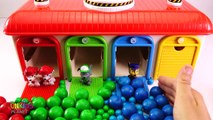 Best Learning Colors for Children: Paw Patrol Chase, Marshall & Rubble Tayo Bus Garage With Gumballs