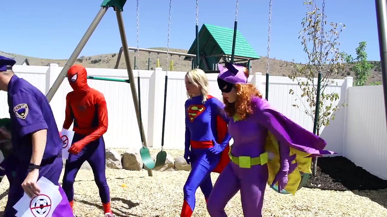 Funny Superhero Compilation Frozen Elsa is arrested Batgirl Frozen Anna vs joker Hoverboard cop