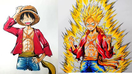 【マンガ最強コラボ！】もしもルフィがスーパーサイヤ人になったら、、【ワンピース✖ドラゴンボール】【吉村拓也イラスト】