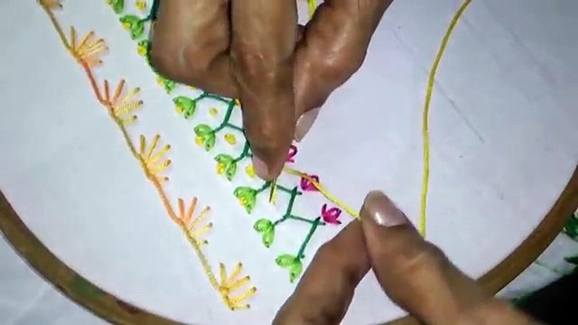Hand embroidery. embroidery stitches tutorial for beginners. Part-2. decorative stitches.