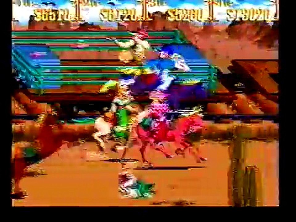 Sunset Riders playthrough Konami 4-players arcade game -Not MAME-