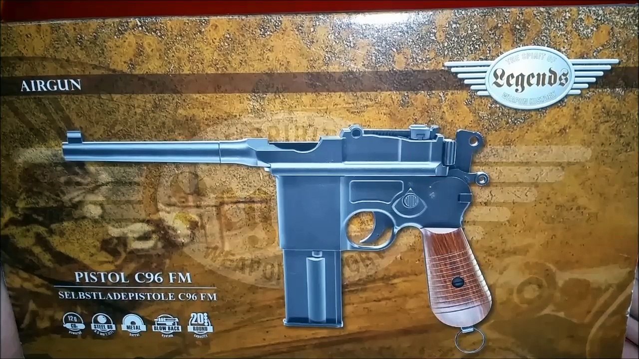 Umarex Legends C96 / KWC M712 CO2 4,5mm GBB Custom / wooden Holster stock / Review / Test deutsch