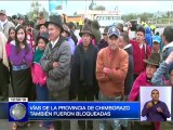 Vías de la Provincia de Chimborazo también fueron bloqueadas