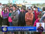 Vías de la Provincia de Chimborazo también fueron bloqueadas