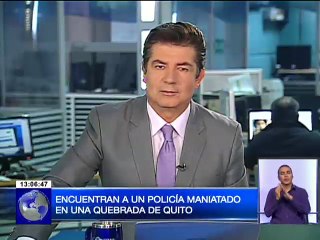 Encuentran a un Policía maniatado en una quebrada en Quito