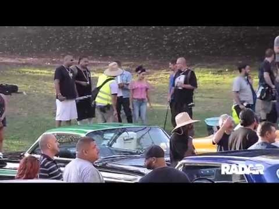 Eva Longoria at 'Low Riders" set