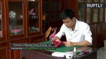 Este vietnamita realiza espectaculares figuras de Origami