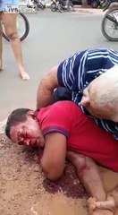 THIEF WITH TOY GUN GETS BEAT UP BY OLD MAN