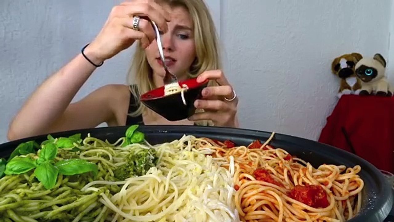 ITALIAN FLAG Of Pasta + COOKING | MUKBANG #61