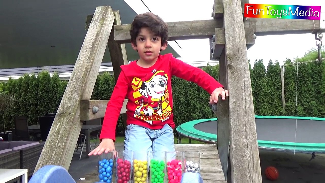 Learn Colors with Marbles for Children, Toddlers and Babies _ Playing Marble Run Slide Game-6HanR9me9AU