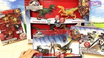 BOX OF TOYS: JURASSIC WORLD DINOSAURS, INDOMINUS REX, T-REX, CARS, ACTION FIGURES Video for Kids