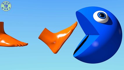 Learn Colors With 3D Foot And Pacman For Kids, Toddlers, Children, Babies