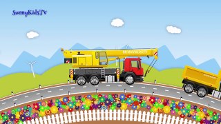 Trucks for kids. Crane Truck. Surprise Eggs. Learn Sweets, Candies. Video for children