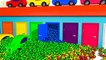 ⚽ Learn Colors For Kids - Colored Cars in Garage with Soccer Balls