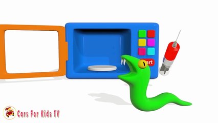 Colors for Children to Learn With Microwave Oven Surprise Eggs - Learn Colors for Kids